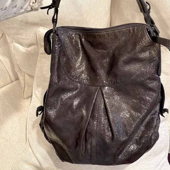 Francisco Biasia charcoal dark gray purse bag STYLISH with a pink dust bag - Picture 11 of 16